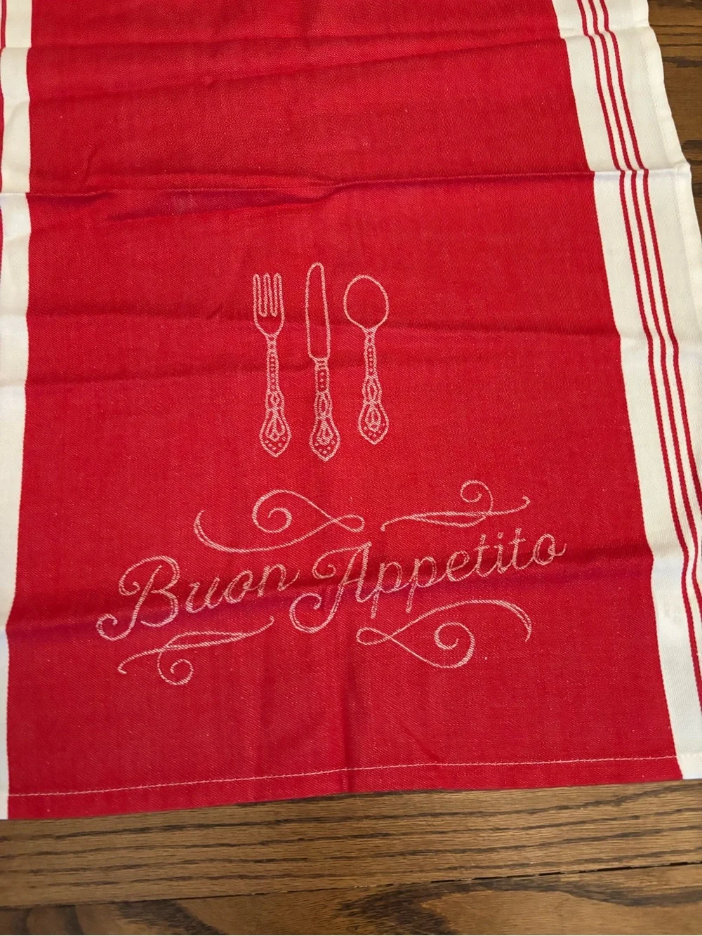 Sur La Table Red 'Buon Appetit' Kitchen Towels - Set of 3